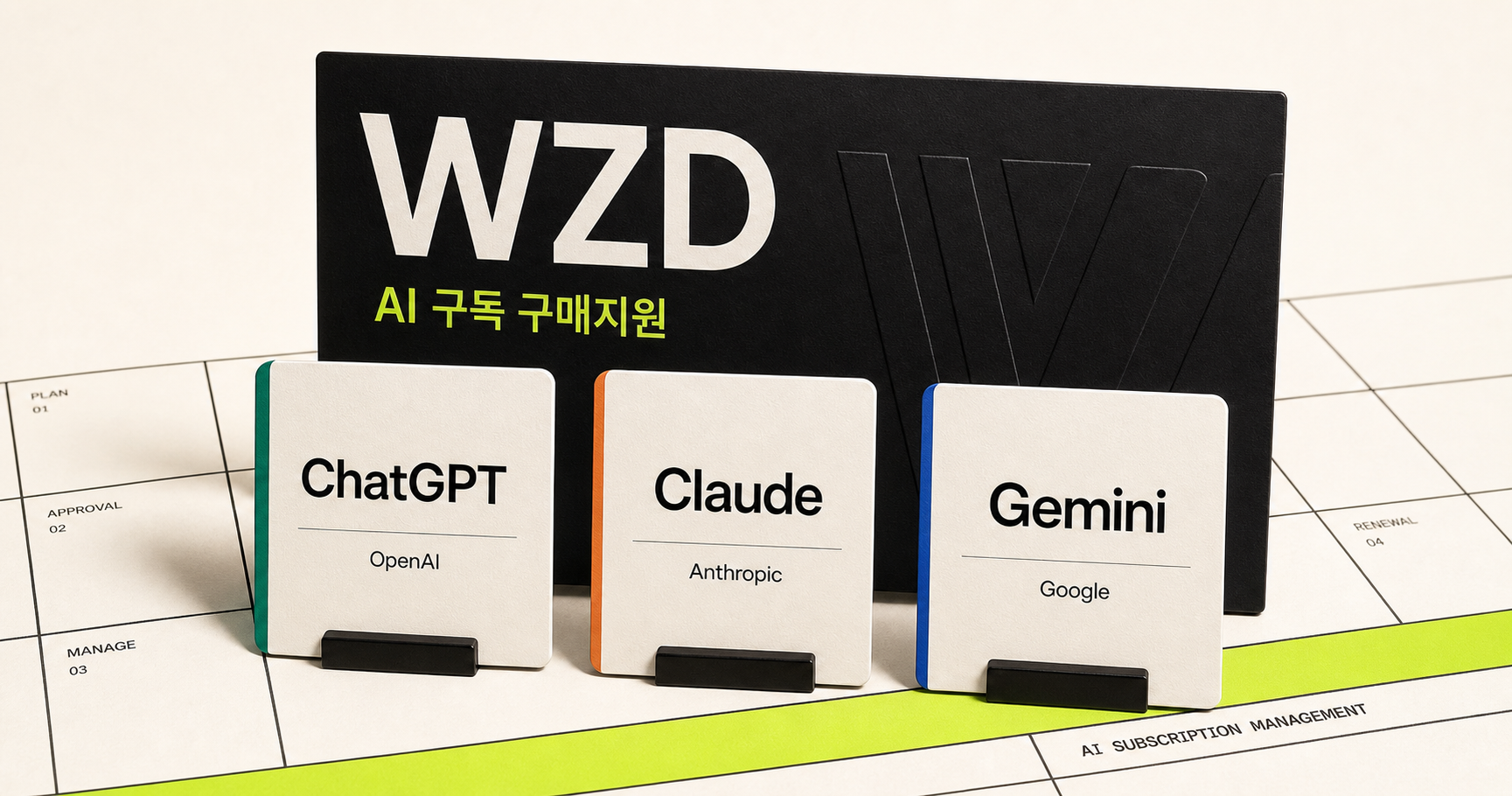 WZD의 ChatGPT, Claude, Gemini AI 구독 구매지원
